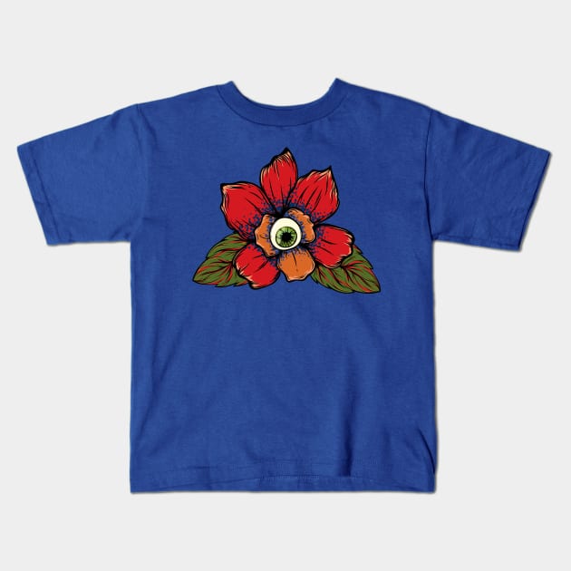 Eye Flower Kids T-Shirt by Desdymona